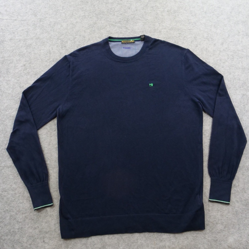 Scotch & Soda Sweater Mens 2XL XXL Blue Crewneck Knit Pullover Grandpacore